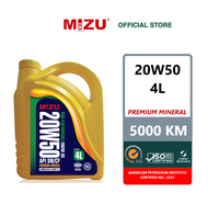 [Free Shipment] Mizu Premium Mineral Lubricant 20W-50 Car Engine Oil - 4 litres [ Free mileage stick