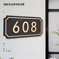 EJ3H Acrylic House Number Plate Household Room Number Sticker File Office Logo Door Sticker Unit Pla