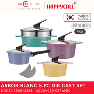 HappyCall Arbor Blanc 5-Pc Blanc Die Cast Advanced Ceramic Cookware Set 3900-2293 | Made in Korea