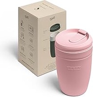 Swanz Porcelain Coffee Travel Mug with Leakproof Lid, Reusable Insulated Ceramic Tea Cup with Silico