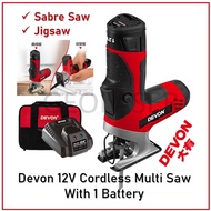 Devon 12V Cordless Power Tools - 5230-Li Hammer Drill Driver / 5804-Li Multi Saw Jigsaw