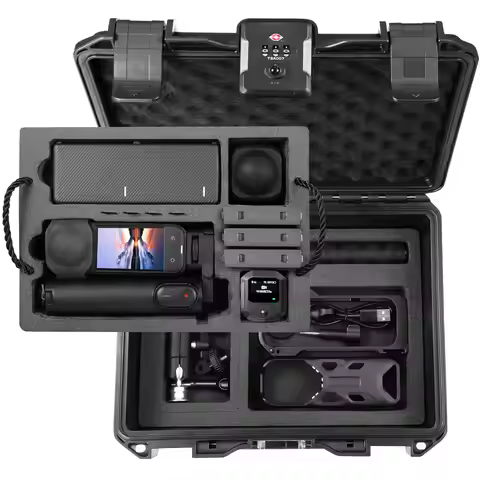 Carrying Case Organizer for Insta360 X5, TSA Lockable Double Layer Hard Shell Travel Waterproof Case
