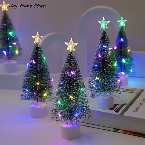 2023 New Luminous Mini Christmas Trees Beautiful Small Artificial Xmas Trees Desk Decorations Christ