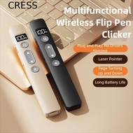 CRESS Laser Pointer Clicker, 2.4GHz Meeting Wireless Flip Pen Clicker, Remote Presentation Portable 