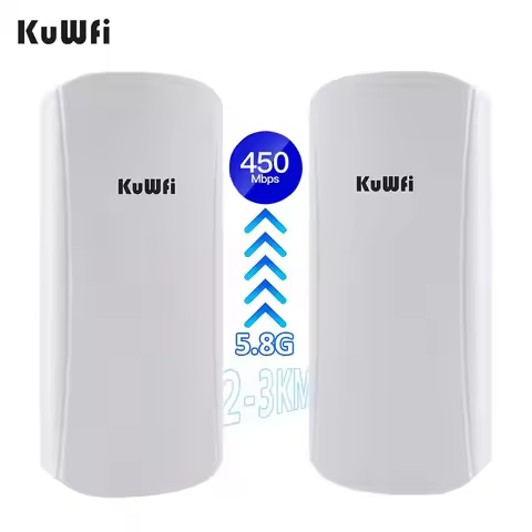 KuWFi CPE452 5GHz 802.11ac Outdoor Bridge – 450Mbps, 12dBi Antenna, Point-to-Multipoint, 24V PoE, IP