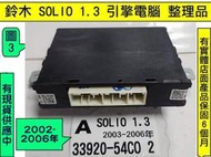 SUZUKI 鈴木 SOLIO 2002- 引擎電腦 整理品 33920-54CO 2 A ECU 行車電腦 維修 修理