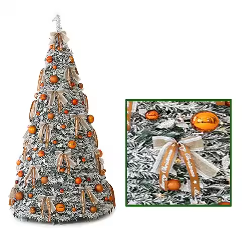 Foldable Christmas Tree Artificial Pencil Pop-Up Tree Decorations Pre Decorated Artificial Christmas