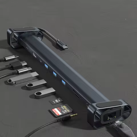 USB 3.0Data Transfer 4K HDTV100Mbps Network USB-C Docking Station Card Reader PD100W Charging Laptop