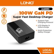 LDNIO 100W Desktop Charger A4809C GaN PD Output 100W QC USB 30W Super Fast Charge A4809Q A-4809 supp