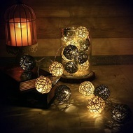 創意燈飾 籐球燈串 電池款 月光鑽石 長度2M LED氣氛燈 聖誕節