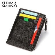 （Layor wallet）  CUIKCA Unisex Men Women PU Leather Zipper Short Wallet Credit Card Holders Business ID Case Zipper Coin Purse Mini Wallet
