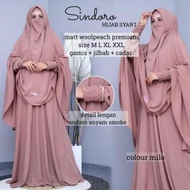 GAMIS SET KHIMAR HIJAB JILBAB CADAR SYARI SINDORO GAMIS JUMBO TERBARU BAHAN WOLFISH PREMIUM ADEM JAT