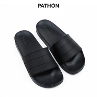 SD80 Pathon PVC slipper for men and women and women and black IP sole with black straps with 3 strip