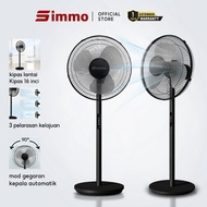 SIMMO Standing Fan 16 inch Stand Fan 3 Speed Wide-Angle Oscillating Airflow Silent Fan Strong Wind F