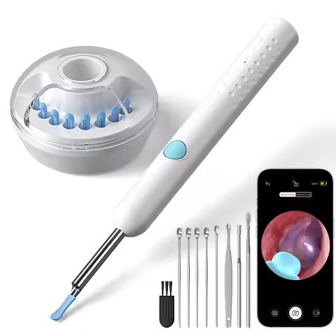 WiFi Visual Ear Scope 4.2mm 1080P Camera with Ear Spoon Base for iOS/Android Ear Cleaning Otoscope E