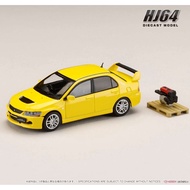 Hobby Japan 1/64 HJ64 Mitsubishi Lancer Evolution 9 GSR Yellow w/Engine Display Model HJ645054Y