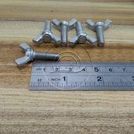 M6x20 Butterfly Wing Bolt M6 x 20 Bolt 10 Length 2cm Butterfly White Galvanized 6x20 6 x 20 20MM 20 