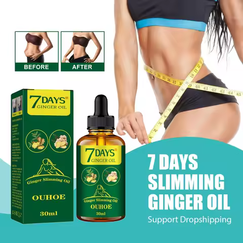 Ginger Slimming Oil 7 Days Weight Loss Thin Leg Waist Belly Fat Burner Anticellulite Body Firming Sh