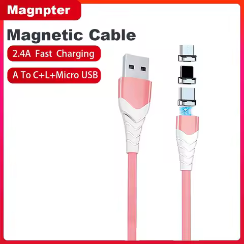 Magnetic Type C Cable USB Charging Cable USB A To Type C/Lightning/Micro USB Fast Charger Magnetic D