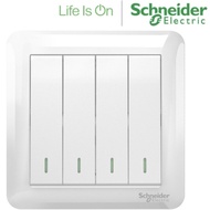 Schneider Electric Switch - (10AX 250V 4 Gang 1 Way, White)