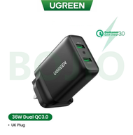 Ugreen USB 36W QC 3.0 Quick Wall Charger Adapter 2-Port USB Travel Plug CD161 Bojio