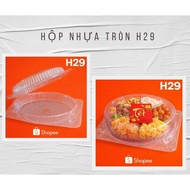 Combo 50–100 Round Plastic Cake Boxes H29 – Transparent Cake Containers – Size 26 x 26 x 6.5 cm