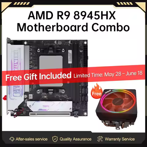 TOPC Ryzen AMD R9 8945HX/7945HX/7845HX Mini-ITX Motherboard Combo DDR5 6200MHz M.2 PCIe4.0 WiFi6 BT5