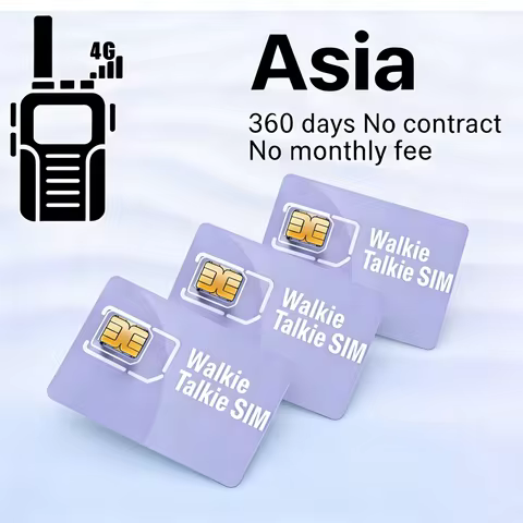Walkie Talkie SIM Card Asia 4G LTE No Contract 1GB/360 Days Triple-size SIM for POC PTT ZELLO K300 R