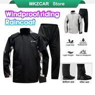 NEW Grey Motorcycle Raincoat Jacket Suit Baju Hujan (Coat + Pants) Motor Bicycle Outdoor Rainsuit Ra
