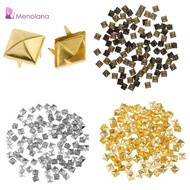 [Menolana] 100Pcs Square Pyramid Rivet Studs  Screw Craft DIY Embellishment Colorful Personality Acc