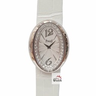 【大眾名錶】PIAGET伯爵 LIMELIGHT系列 G0A32099 銀白面 18K白金 原鑲鑽框 約1.1CT 可轉向 原廠皮帶/錶扣 B1242