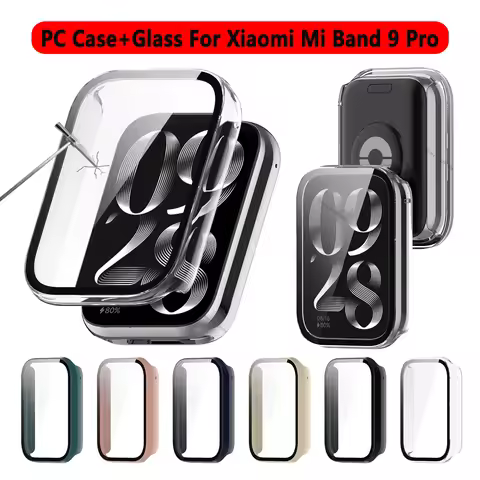PC Case+Tempered Glass For Xiaomi Mi Band 9 Pro Smartwatch Protector Case For Mi Band 9 Pro Screen P