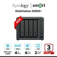 Synology DiskStation DS925+ 4-Bay NAS + 4 x Synology HDD 4TB/6TB/8TB/12TB/16TB