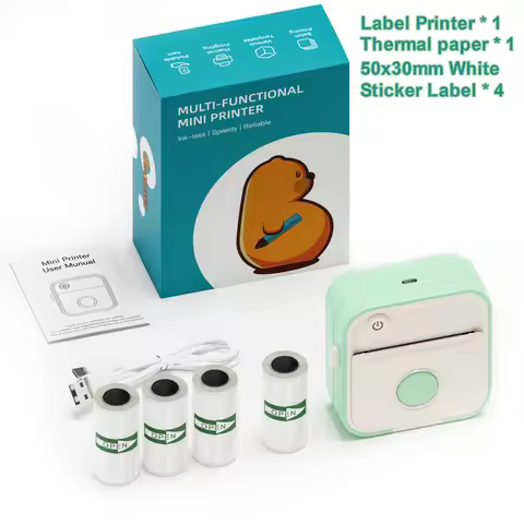 DOLEWA D5 Label Maker Inkless Sticker Printer 12-57mm Roll Paper Adjustable Thermal Pocket Printer f