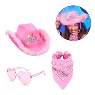 dal Western Cowboy Hat Heart Shape Sunglasses Bridal Shower Cowgirl Costume Outfit