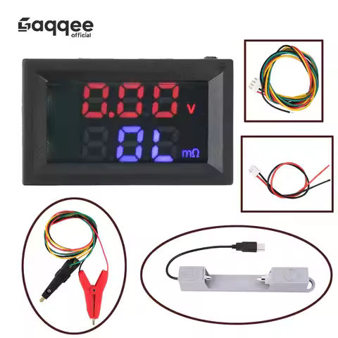 DC 4-12V VR452 Internal Resistance Tester 0.56-inch Dual Digital Battery Voltage Internal Resistance