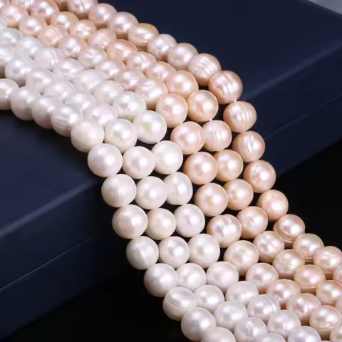 Natural Freshwater Cultured Pearls Beads Round 100% Natural Pearls for Jewelry Making Necklace Brace