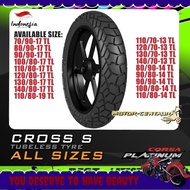 utility ♢TAYAR MOTORSIKAL CORSA PLATINUM CROSS S TUBELESS TYRE  70, 80, 90, 100, 110, 120, 130, 140 