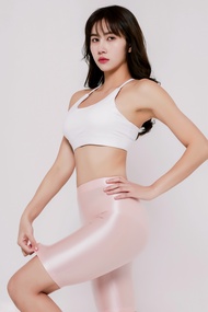 Amoresy Hebe Series High Waist Running And Fitness Glossy Oil Bright Pants Quick-drying Stretch Pant