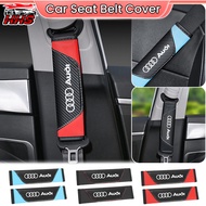Audi 2Pcs Car Seat Belt Cover Carbon Fiber Leather Pads Breathable Padding For Comfort Shoulder Stra