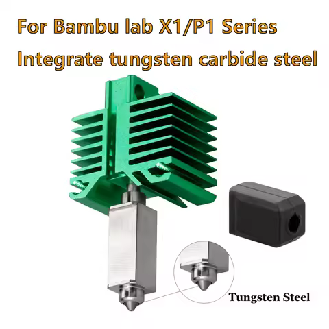 Hotend Kit For Bambu Lab X1/X1C/P1P/P1S One-Piece Tungsten Carbide Steel Nozzle For Bambu lab X1C 3D