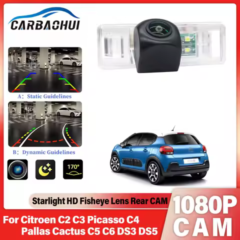 170 Degree 1080x720P HD Waterproof Car Vehicle Rear View Reverse Camera For Citroen C2 C3 Picasso C4