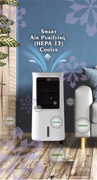 origo - AC55 85瓦特|HEPA13、負離子、隔塵網及水簾空氣淨化|加濕及製冷|左右送風|4.9公升水箱|智能空氣淨化冷風機|風扇