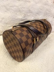 Louis Vuitton Damier Ebene Papillon bag LV巴比倫 咖啡棋盤格 手提袋 手提包 LV圓筒袋 圓筒包