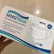rb5 Sensi Masker Earloop Putih Cantol / Masker Biasa 3Ply SENSI 1 BOX