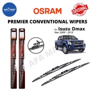 Genuine Osram Premier Conventional U Hook Wiper Set for Isuzu DMax / DMax 1st Gen (Year 2005-2012) (