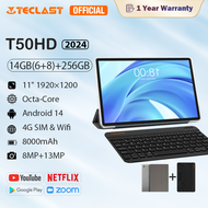[สินค้าใหม่] TECLAST T50HD แท็บเล็ต Android 14 14GB+256GB+1TB Expansion Widevine L1 Compatible Tablet 8-core CPU แท็บเล็ต SIM Free 4G LTE+5G WIFI แบตเตอรี่ 8000mAh+ชาร์จแบบ Type-C หน้าจอ IPS FHD 1920*1200 กล้อง AI 13MP+GPS+BT5.0+การรับรอง TÜV สำหรับ