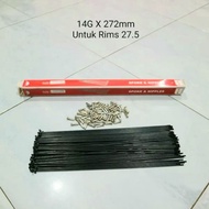 MTB BIKE FINGER 14G X 272mm FOR RIMS 27.5 STAINLESS FINGERS XLR8