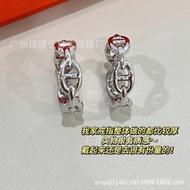 Oval Ring Pair Ring H Plain Ring Couple Hollow Female Index Finger Male Pig Nose Unique Ring Sterlin