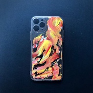 Acrylic 手繪抽象藝術手機殼 | iPhone 11 Pro | On Fire